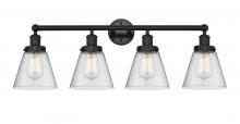 Innovations Lighting 616-4W-BK-G64 - Cone - 4 Light - 33 inch - Matte Black - Bath Vanity Light