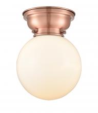 Innovations Lighting 623-1F-AC-G201-8 - Beacon - 1 Light - 8 inch - Antique Copper - Flush Mount