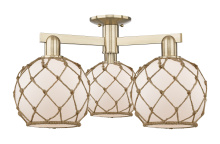 Innovations Lighting 716-3F-CB-G121-8RB - Farmhouse Rope - 3 Light - 26 inch - Champagne Bronze - Semi-Flush Mount