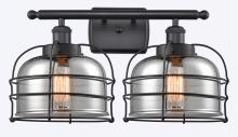Innovations Lighting 916-2W-BK-G73-CE-LED - Bell Cage - 2 Light - 16 inch - Matte Black - Bath Vanity Light