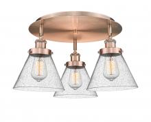 Innovations Lighting 916-3C-AC-G44 - Cone - 3 Light - 20 inch - Antique Copper - Flush Mount