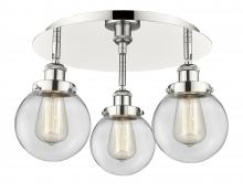 Innovations Lighting 916-3C-PN-G202-6 - Beacon - 3 Light - 18 inch - Polished Nickel - Flush Mount