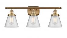 Innovations Lighting 916-3W-BB-G64 - Cone - 3 Light - 26 inch - Brushed Brass - Bath Vanity Light