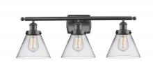 Innovations Lighting 916-3W-BK-G42 - Cone - 3 Light - 28 inch - Matte Black - Bath Vanity Light