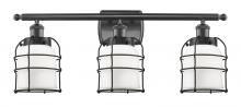Innovations Lighting 916-3W-BK-G51-CE-LED - Bell Cage - 3 Light - 26 inch - Matte Black - Bath Vanity Light