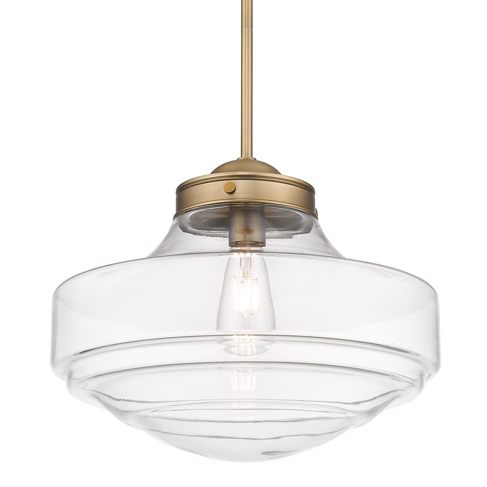 Ingalls Large Pendant in Modern Brass and Clear Glass Shade