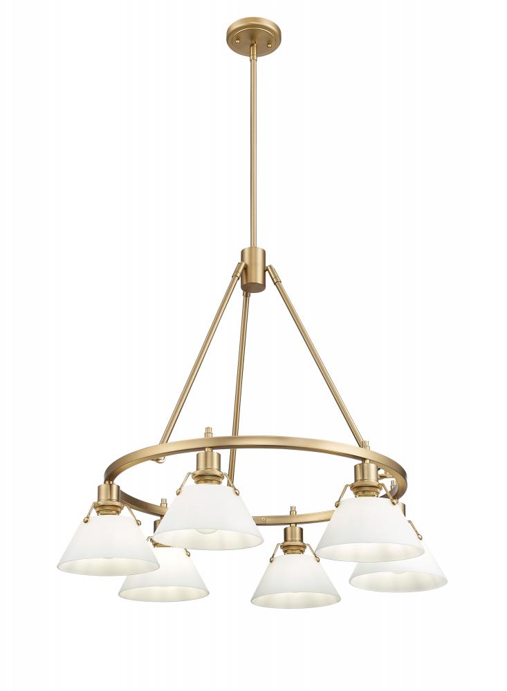 Orwell 6-Light Chandelier in Brushed Champagne Bronze with Opal Glass