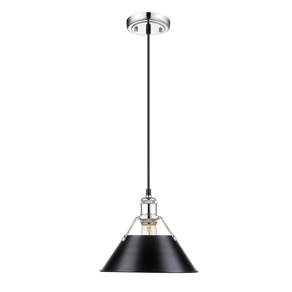 Orwell 10" Wide Medium Pendant in Chrome with Matte Black