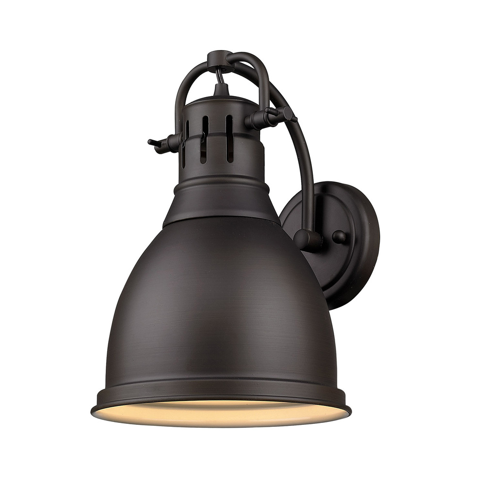 Duncan 1 Light Wall Sconce in Rubbed Bronze with a Rubbed Bronze Shade