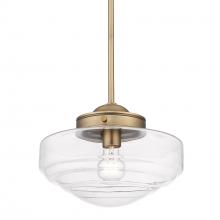 Golden 0508-M MBS-CLR - Ingalls Medium Pendant in Modern Brass and Clear Glass Shade