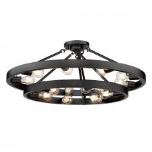 Golden 1019-96SF BLK - Castile 15 Light Semi-Flush