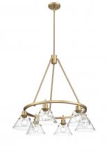 Golden 3306-6 BCB-CLR - Orwell BCB 6 Light Chandelier in Brushed Champagne Bronze with Clear Glass