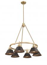 Golden 3306-6 BCB-RBZ - Orwell BCB 6 Light Chandelier in Brushed Champagne Bronze with Rubbed Bronze shades