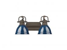 Golden 3602-BA2 RBZ-NVY - Duncan 2-Light Bath Vanity in Rubbed Bronze with Matte Navy