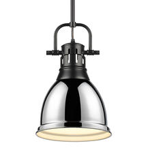 Golden 3604-S BLK-CH - Duncan Small Pendant with Rod