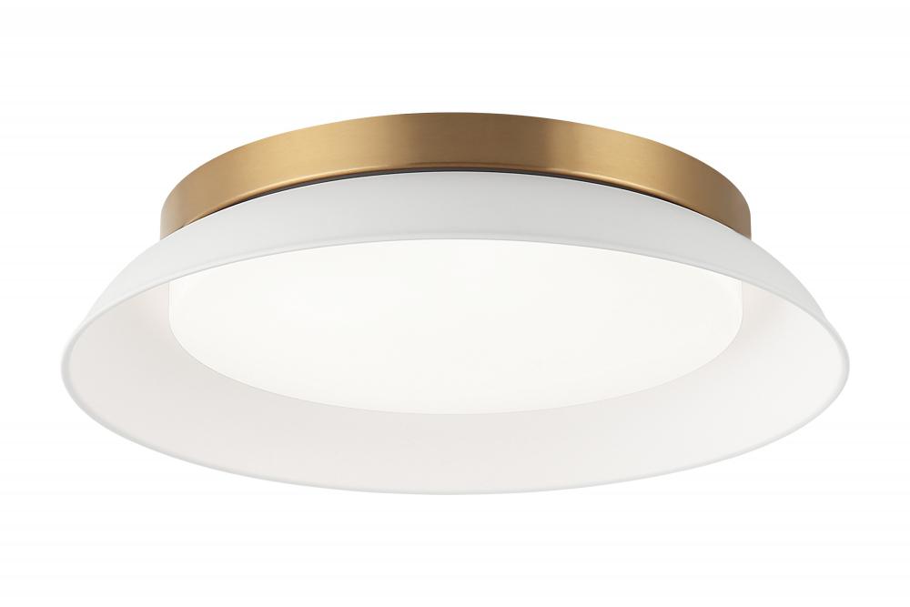 1 LT Ø15” "FINLEY" MATTE WHITE/ AGED GOLD CEILING MOUNT