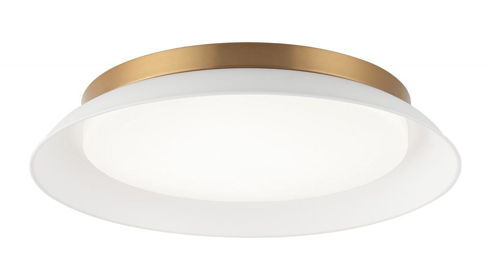 1 LT Ø18” "FINLEY" MATTE WHITE/ AGED GOLD CEILING MOUNT