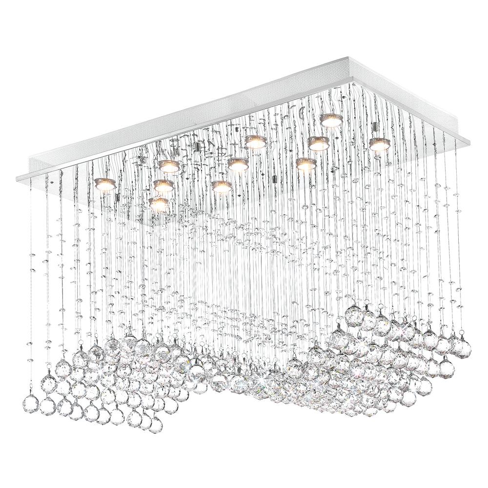 Twinkle 11 Light Flush Mount With Chrome Finish