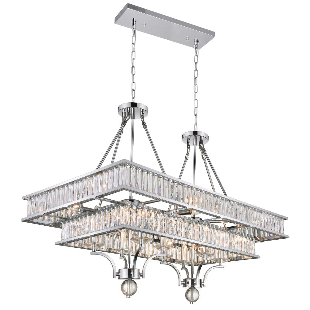 Shalia 16 Light Island Chandelier With Chrome Finish