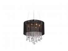 Avenue Lighting HF1501-BLK - Beverly Dr. Collection Round Black Silk String Shade and Crystal Dual Mount