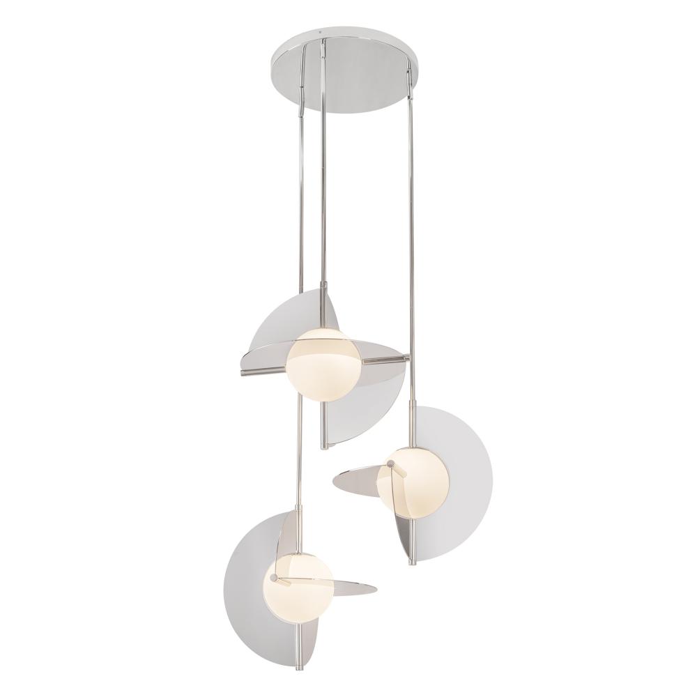 Scorpio 27-in Polished Nickel/Opal Glass LED Chandelier