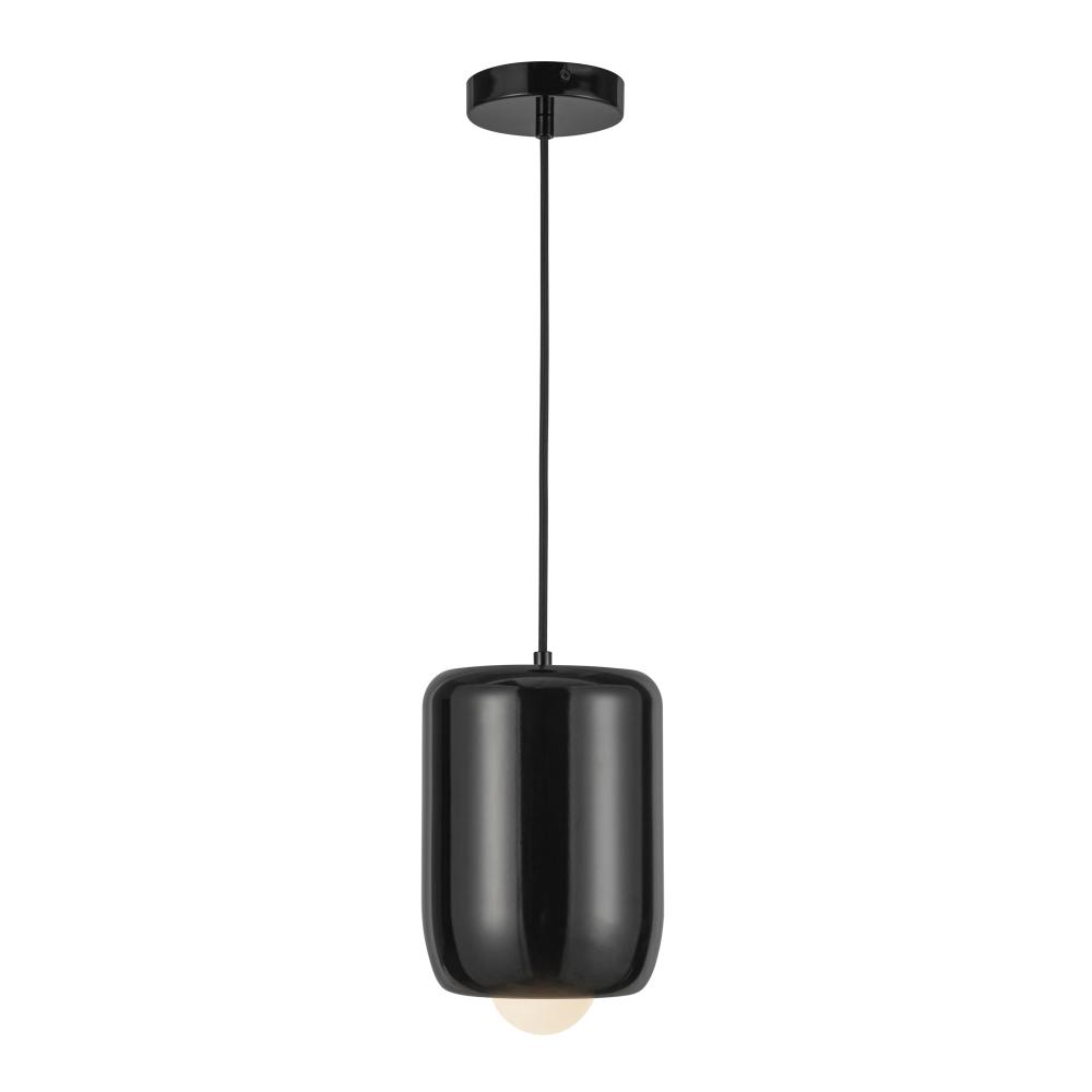 Hayden 7-in Glossy Black LED Pendant