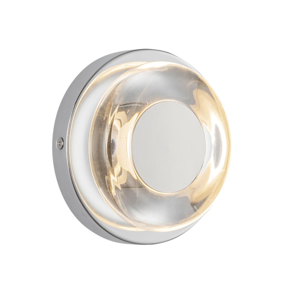 Stephord 4-in Chrome/Clear Glass LED Wall Sconce