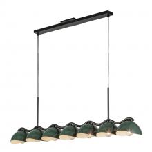 Kuzco Lighting Inc LP57642-BK/PGN - Atlas 42-in Black/Pine Green Socket Linear Pendant