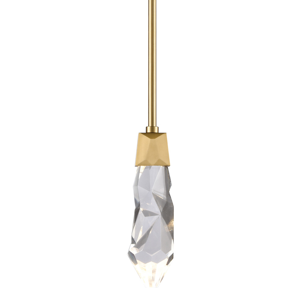 LED 3CCT Inimitable Crafted Crystal Aged Brass Mini-Pendant