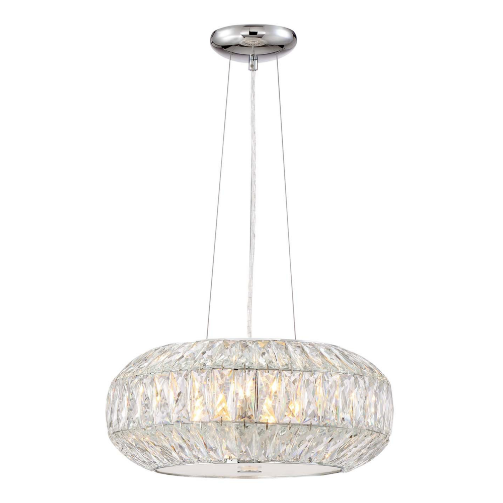 5-Light 12" Crystal Drum Pendant