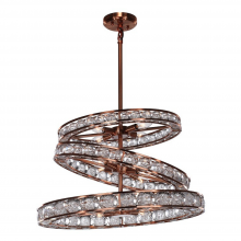 Zeev Lighting CD10069-12-CP-V - 3-Tier 24" Modern Ring Copper Bubble Crystal Chandelier