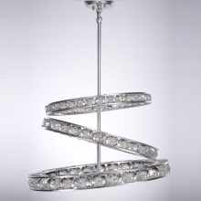 Zeev Lighting CD10069-12-SL - 3-Tier 24" Modern Ring Silver Leaf Bubble Crystal Chandelier