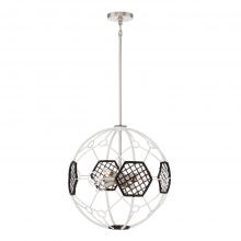 Zeev Lighting CD10115-9-WT-BK - 9-Light 20" Dyson Globe Sputnik Chandelier