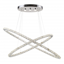 Zeev Lighting CD10132-LED-CH-D - LED 48" Modern 2-Tier Oval Ring Crystal Chandelier