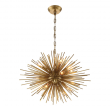 Zeev Lighting CD10158-12-AGB - 12-Light 24" Unique Aged Brass Square Stem Sputnik