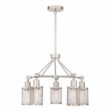 Zeev Lighting CD10183-5-BN - 5 Down Light Geometric Styled 22" Chandelier