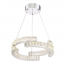 Zeev Lighting CD10191-LED-CH - LED 20" 3200K Segmental Crystal Ring Chandelier