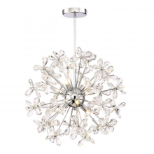 Zeev Lighting CD10207-8-CH - 8-Light Floral Crystal Pedal Sputnik Chrome Pendant Light