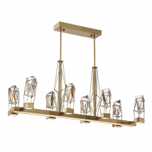 Zeev Lighting CD10254-LED-AGB - Duo 6-Light LED 48" Geometric Linear Aged Brass Crystal Chandelier