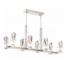 Zeev Lighting CD10255-LED-SN - Duo 6-Light LED 48" Geometric Linear Satin Nickel Crystal Chandelier