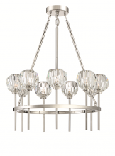 Zeev Lighting CD10271-9-PN - 9-Light 26" Modern Candle Style Polished Nickel Crystal Chandelier