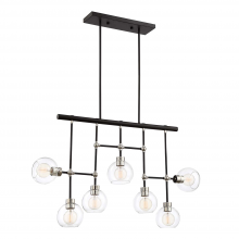 Zeev Lighting CD10292-7-PN+MBK - 7-Light 42" Geometric Globe Polished Nickel Chandelier