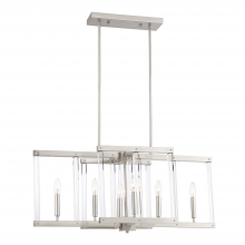 Zeev Lighting CD10295-6-PN - 6-Light 34" Linear Polished Nickel Chandelier