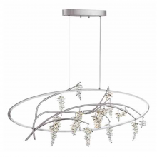 Zeev Lighting CD10301-LED-SL - LED 48" Organic Oval Silver Leaf Linear Crystal Chandelier