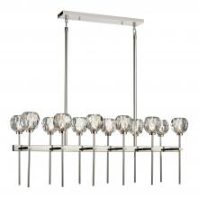 Zeev Lighting CD10304-12-PN - 12-Light 48" Linear Polished Nickel Crystal Chandelier