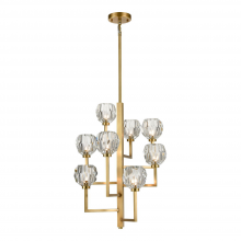 Zeev Lighting CD10305-8-AGB - 8-Light 20" Vertical Aged Brass Crystal Chandelier