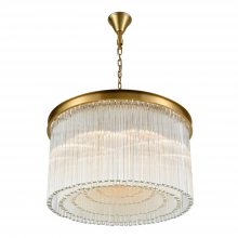 Zeev Lighting CD10326-15-AGB - 15-Light 30" Round Aged Brass Inverted Tiered Crystal Chandelier