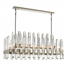 Zeev Lighting CD10333-14-PN - 14-Light 48" 2-Tier Polished Nickel Rectangular Crystal Chandelier