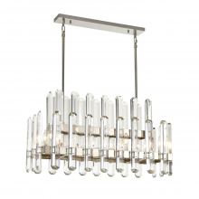 Zeev Lighting CD10335-10-PN - 10-Light 36" 2-Tier Polished Nickel Rectangular Crystal Chandelier