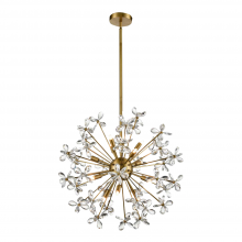 Zeev Lighting CD10336-8-AGB - 8-Light Floral Crystal Pedal Sputnik Aged Brass Pendant Light